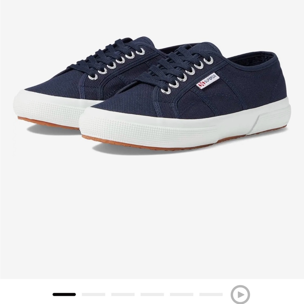Superga Blue and White Canvas Sneakers Classic Design